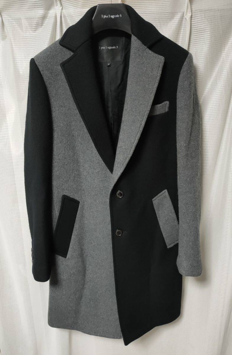 1PIU1UGUALE3 CRAZY CHESTER COAT [BLACK/GRAY]k Lazy Пальто Честерфилд 21AW обычная цена 154,000 иен 