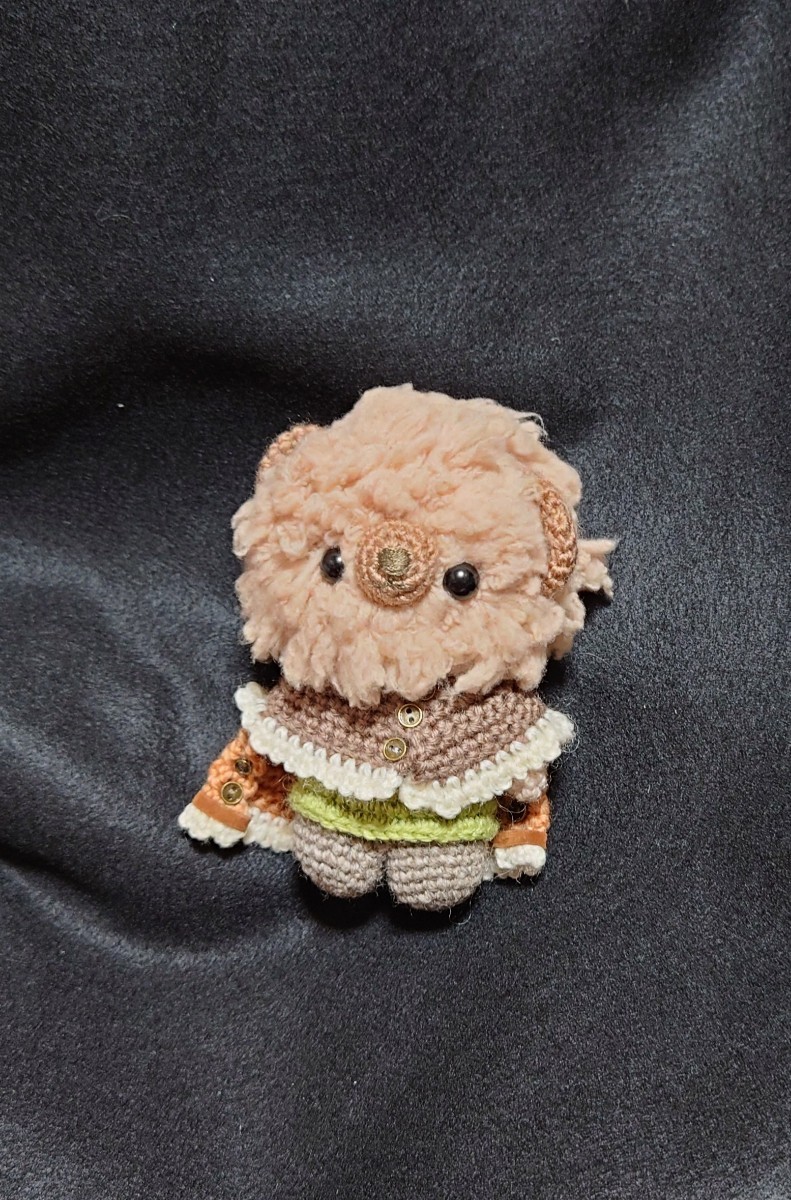 [ sho medaka ][ soft poncho amigrumi.. san ][ knitting ] hand made braided ... teddy bear soft toy 1 point limit 