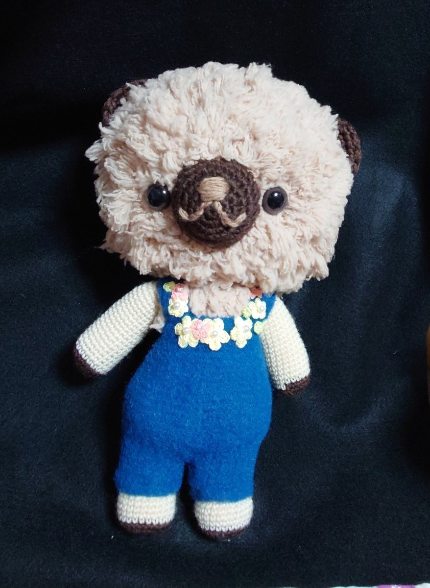 [ sho medaka ][ soft overall .. san ][ knitting ] hand made braided ... teddy bear soft toy 1 point limit 