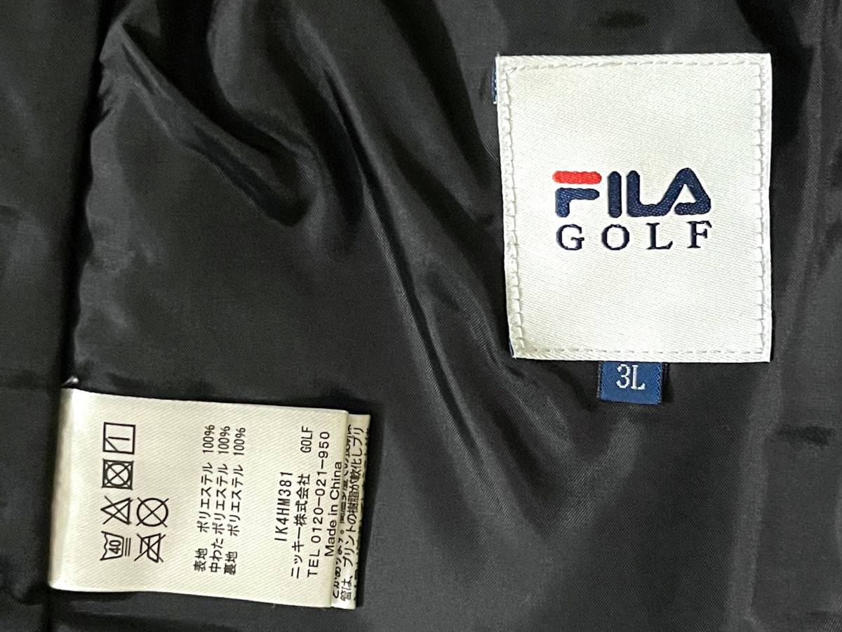 フィラ ゴルフ FILA GOLF ゴルフウェア 防寒抜群 中綿入り チェッカーフラッグ柄 ロングパンツ 3L 約106cm程度まで ブラック_画像9