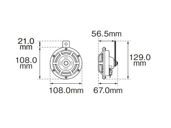 【ドイツ HELLA/ヘラー社製】 シャープ ツイン トーン (ディスク タイプ) ホーン 「Sharp Twin Tone Horn」 イエロー/ネイビー 320287_画像2