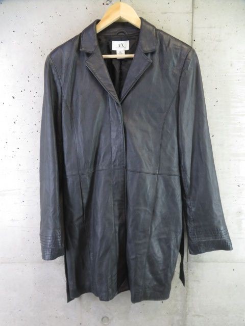 5211b19◆最高級◆A/X◆ARMANI EXCHANGE アルマーニ エクスチェンジ 牛革レザー ハーフコート L/ジョルジオ/ジャケットブルゾン/レディース_画像2