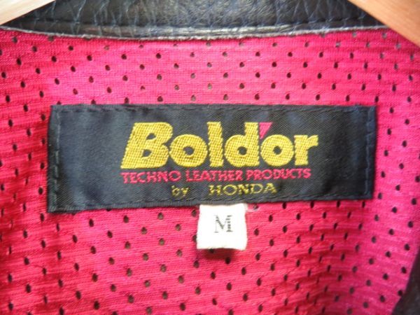 1011b14◆ヴィンテージ◆Bolder by HONDA ホンダ 牛革レザー ライダースジャケット M/クラブマン/バイカー/オートバイ/レーシング/バイク_画像10