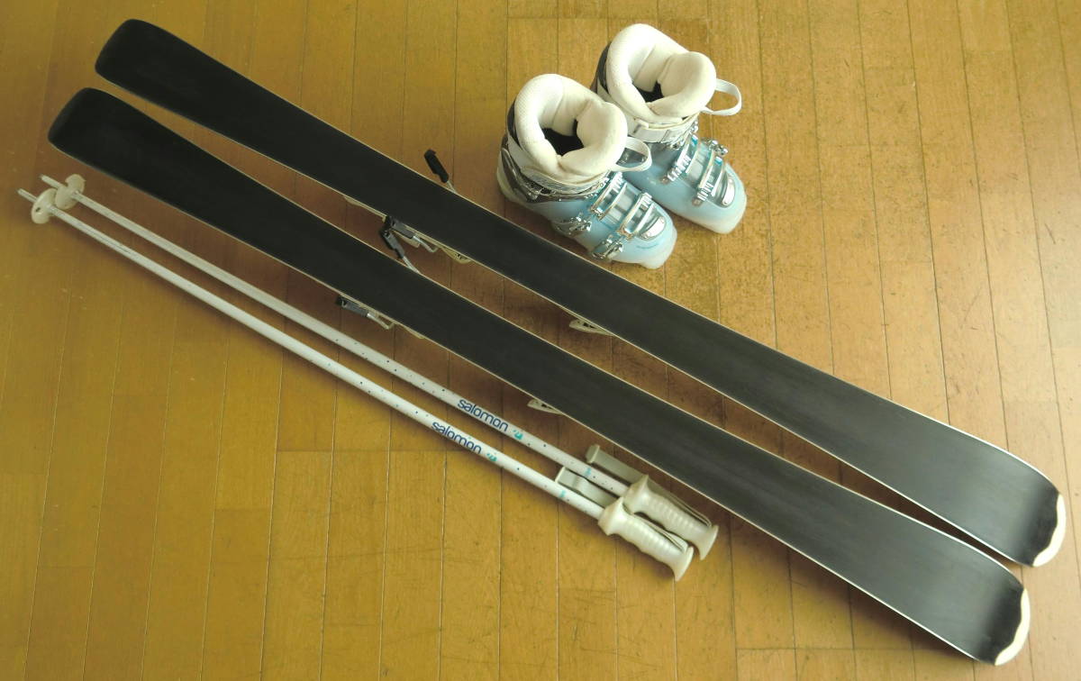 ## free shipping # prompt decision #SALOMON+Hart# for women carving skis 4 point set # board 143/ shoes 23-23.5#WAX settled ##
