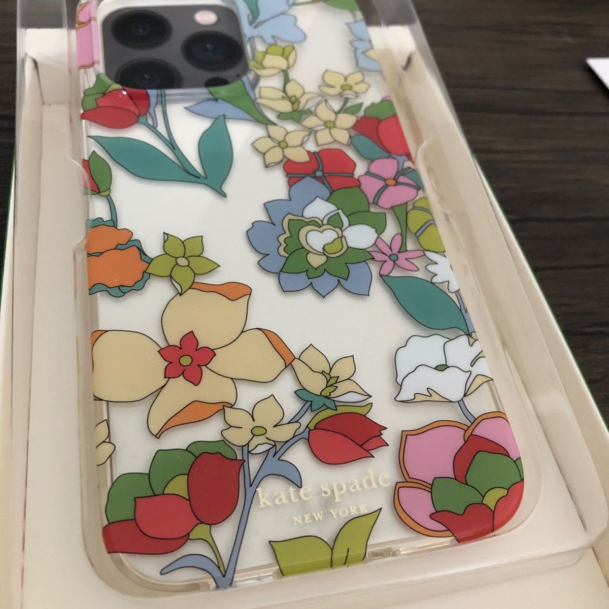 新品　ケイトスペード　iPhone14promax  ケース　フラワー　花柄