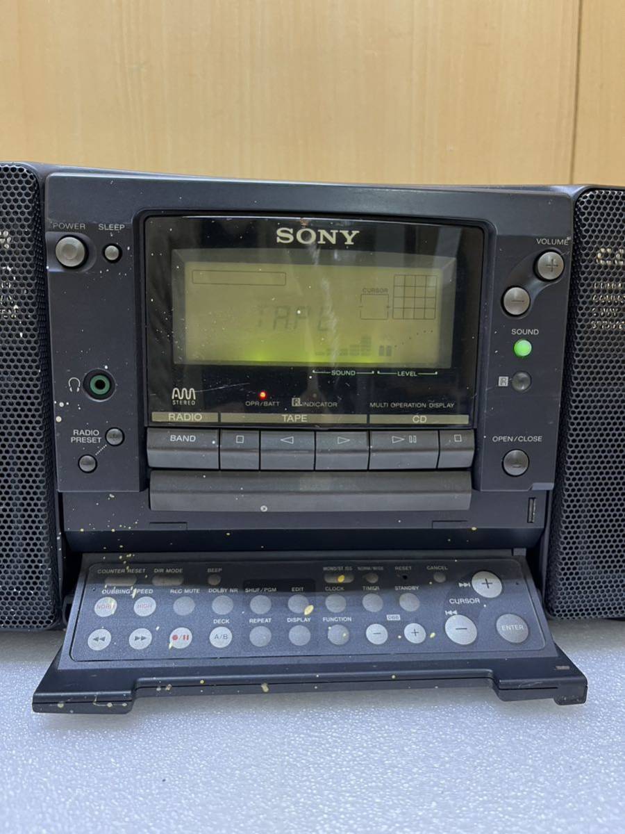 YK8147 SONY ソニー SONAHAWK ソナホークZS-6 CDラジカセ　ダブルカセット　再生NG ジャンク品　本体のみ　現状品_画像2