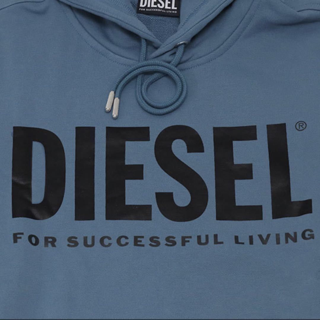 DIESEL パーカー　ディーゼル　裏毛　オーバーサイズ　ブルー　プルオーバー　新品未使用　Mサイズ　スウェットパーカー 定価約2万円_画像4