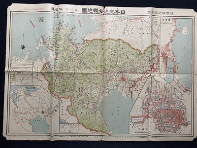 ｃ◆　大正15年　大阪毎日新聞 附録　日本交通分県地図　其二十九　佐賀県　78×54㎝　地図　古地図　当時物　印刷物　/　K16_画像2