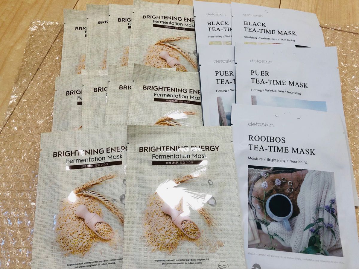 SNP ブライトニングエナジー　美白マスク　DETOSKIN フェイスマスク　保湿　美容液　韓国コスメ　15枚セット　福袋