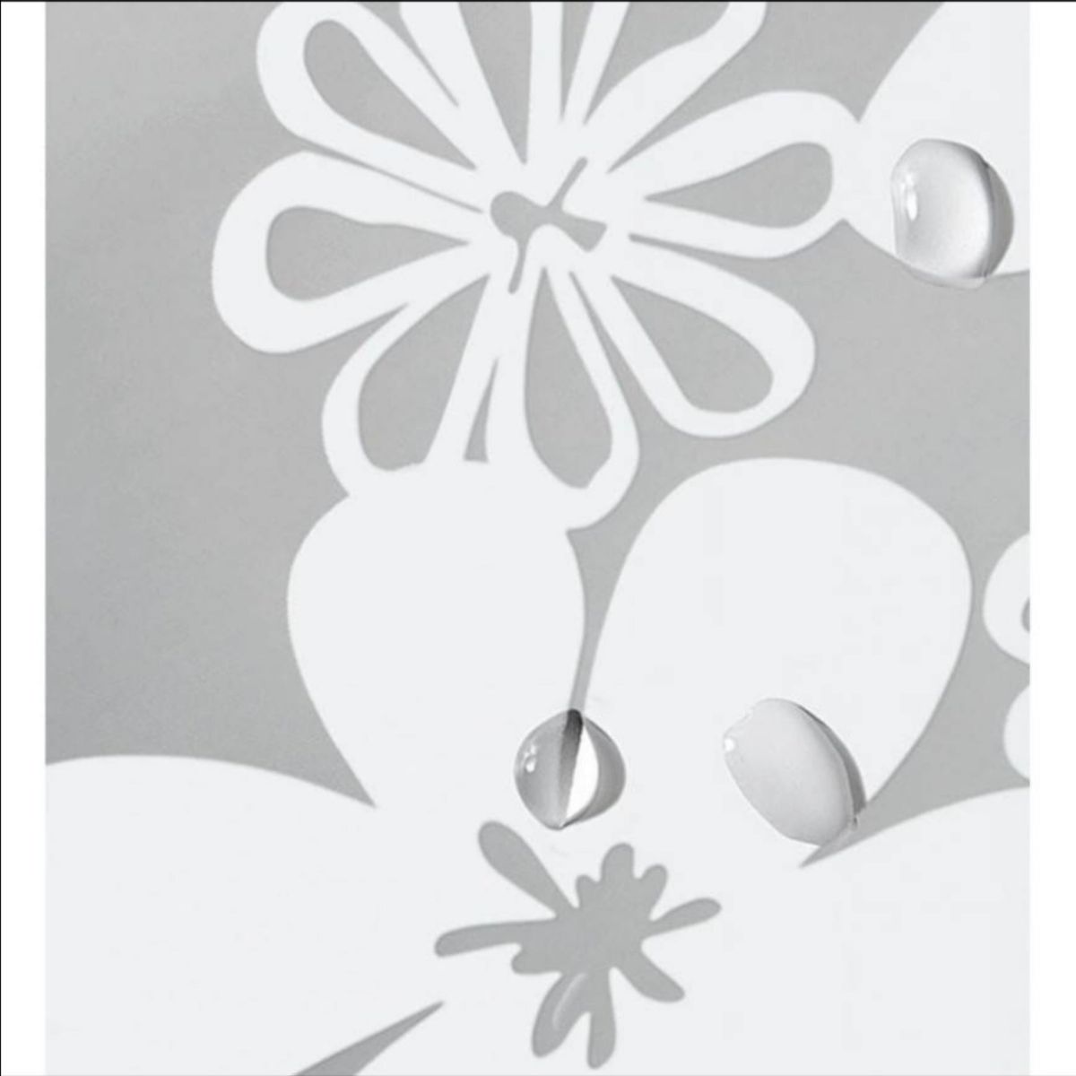 花柄　シャワーカーテン　防水　防カビ　150㎝×180㎝　ホワイト　カーテンフック付き　ユニットバス　お風呂　シンプル