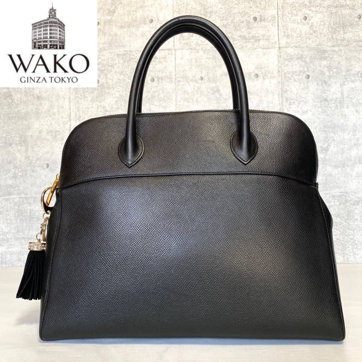 良品 WAKO ワコウ 銀座 和光 ブラック ゴールド金具 良品 WAKO ワコウ 銀座 和光 ブラック ゴールド金具