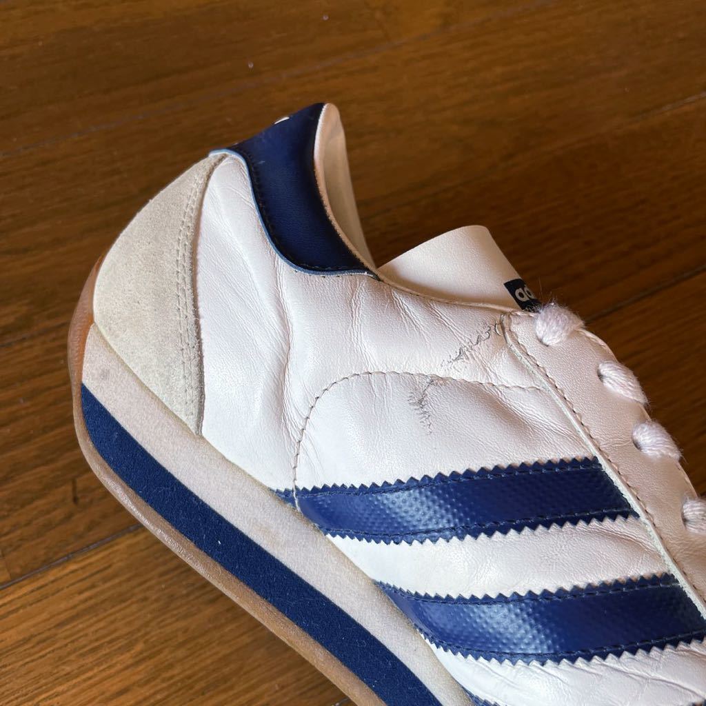 良好☆90s Adidas カントリー 26.5cm 白 紺 ビンテージ レザー スニーカー アディダス _画像10