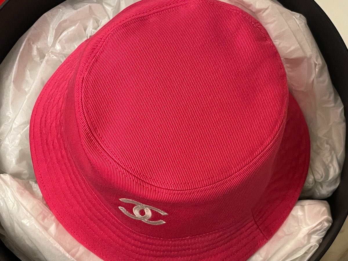 正規品】 CHANEL シャネル 帽子 バケットハット バケハ ピンク 正規品】 CHANEL シャネル 帽子 バケットハット バケハ ピンク