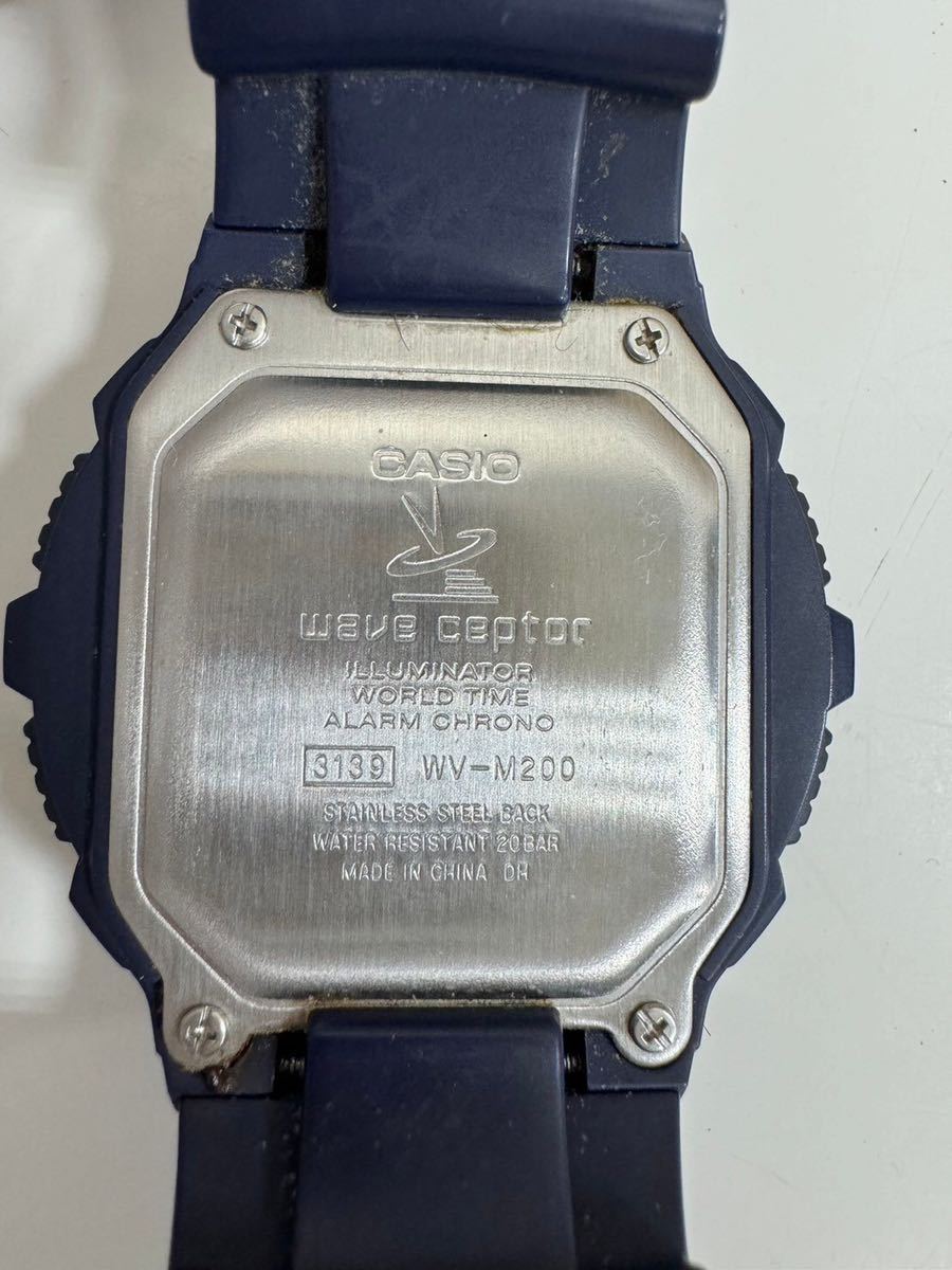 △CASIO カシオ wave ceptor ウェーブセプター WV-M200 腕時計 デジタル 電波 メンズ ラバーバンド 稼動品 (KS11-99)_画像4