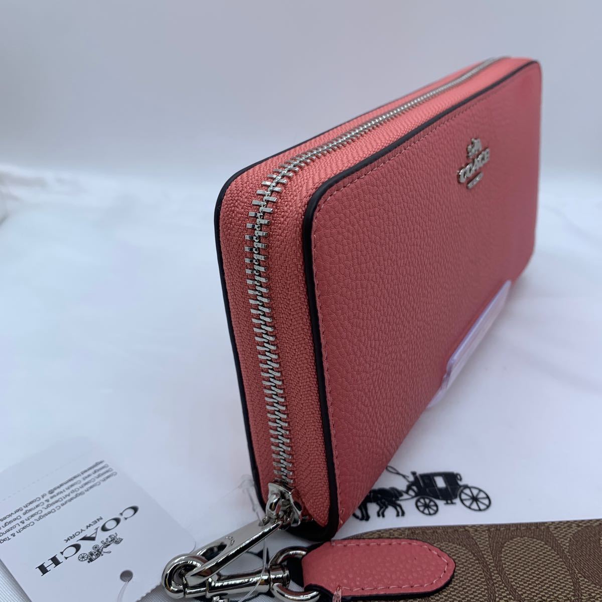 新品未使用　COACH 長財布　シグネチャー ピンクCK427_画像2