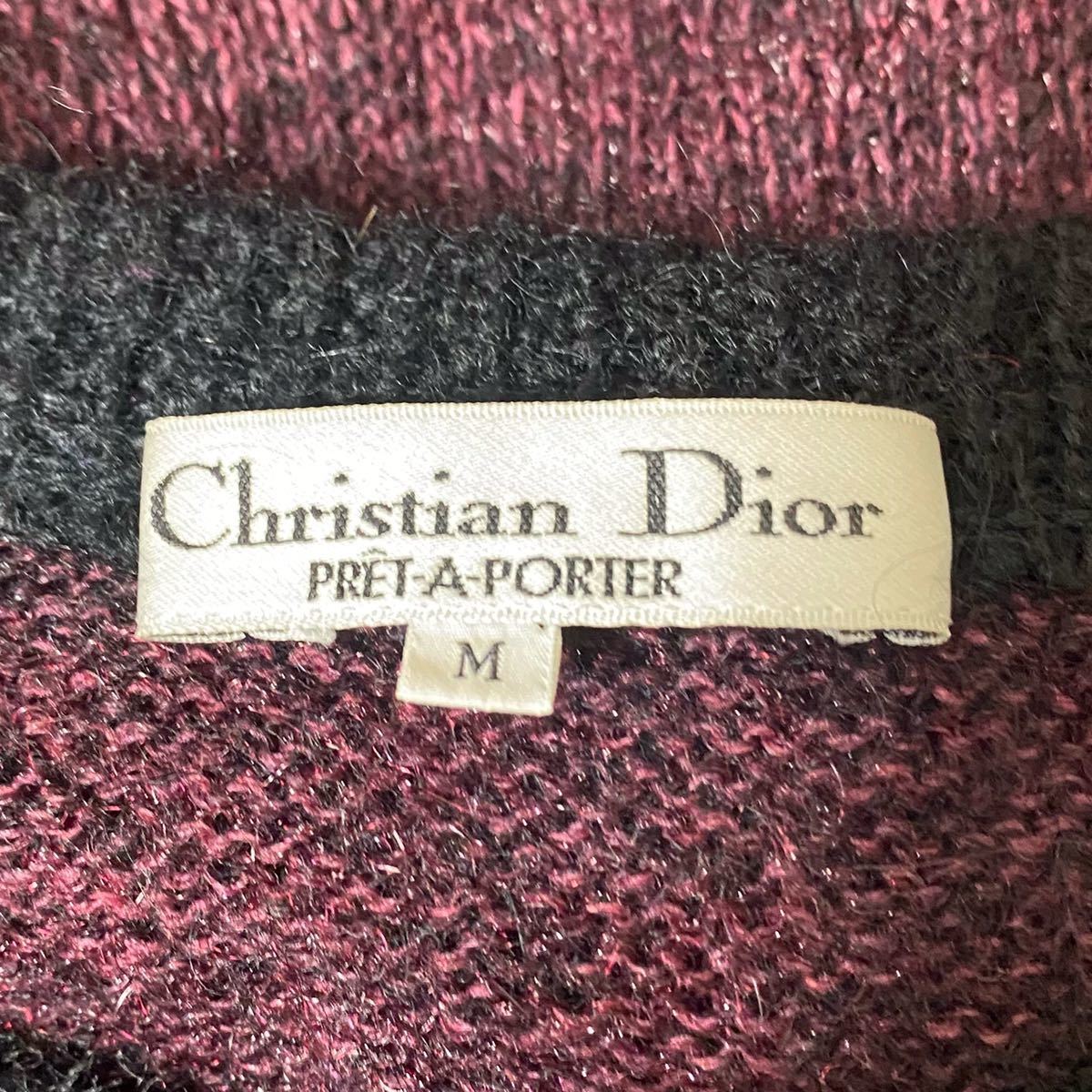 【Christian Dior】ダイヤカットボタン ウールカーディガン 厚手 ニットカーディガン 丸首カーディガン クリスチャンディオール_画像9