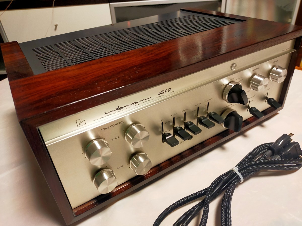 【完動品 名機 メンテナンス済】LUXMAN プリメインアンプ38FD ラックスマン 真空管アンプ 艶つや 美品_画像1