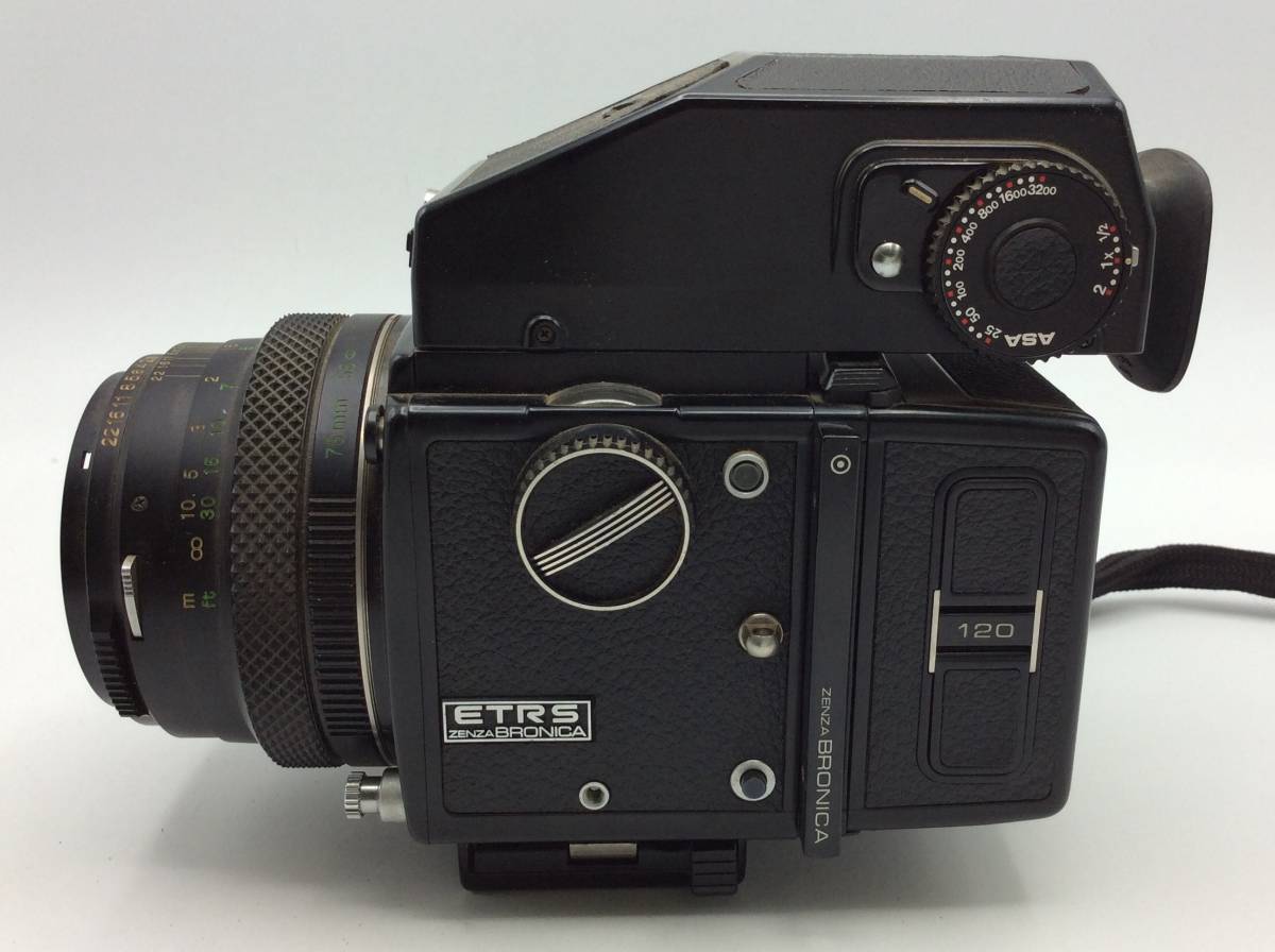 BB50★＜動作/精度未確認＞ジャンク ZENZA BRONICA ETRS レンズ ZENZANON MC 1:2.8 f=75mm 現状品 ※中の状態不明 ★_画像3