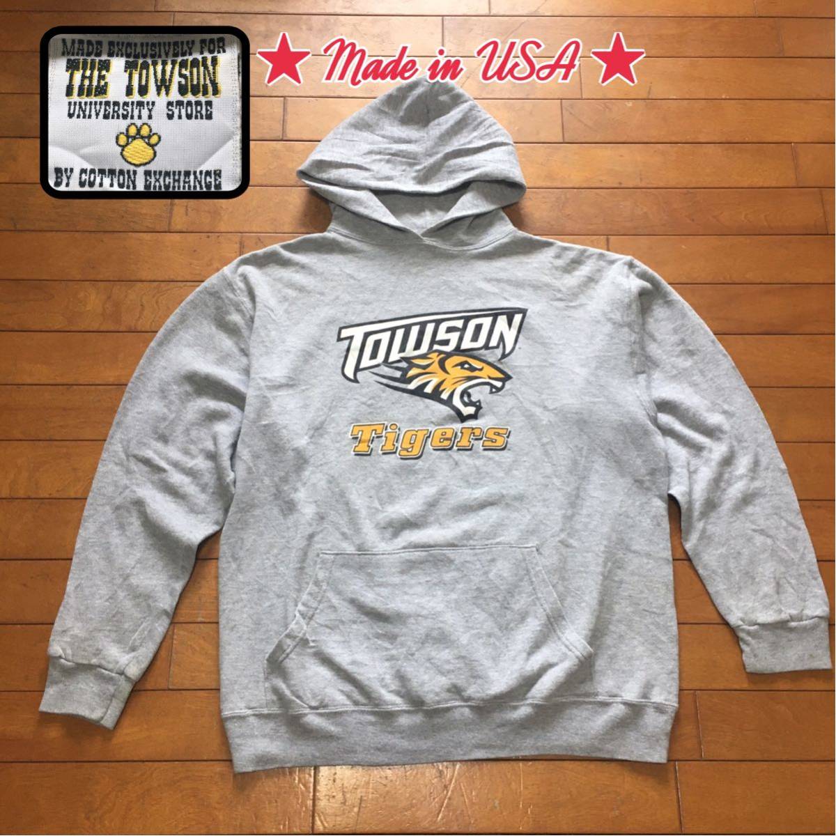 ☆【 THE TOWSON 】★ Made in USA tigers カレッジスエットパーカー ★サイズL_画像1