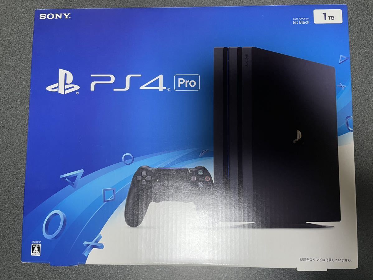 1円〜】 状態良好PS4 Pro 本体1TB CUH-7000BB01 ジェットブラック外箱