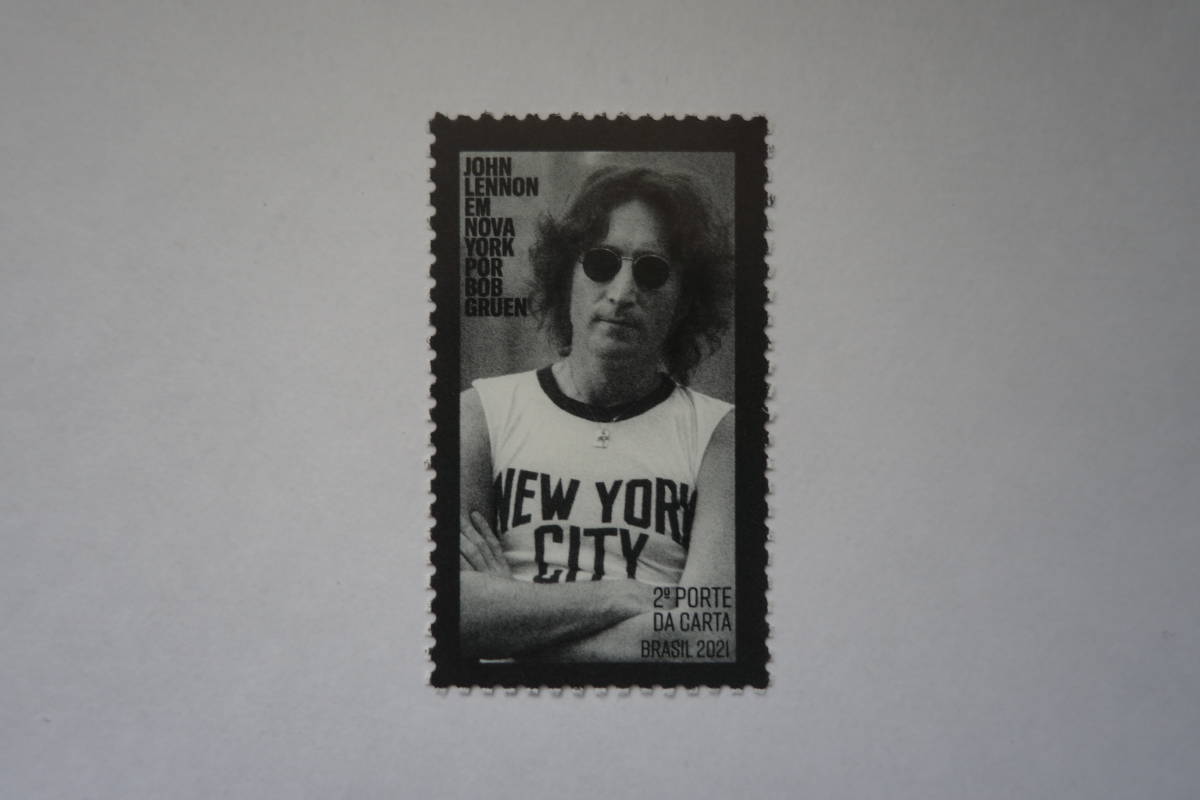 外国切手：ブラジル切手 「ジョン・レノン」1種完 未使用_画像1