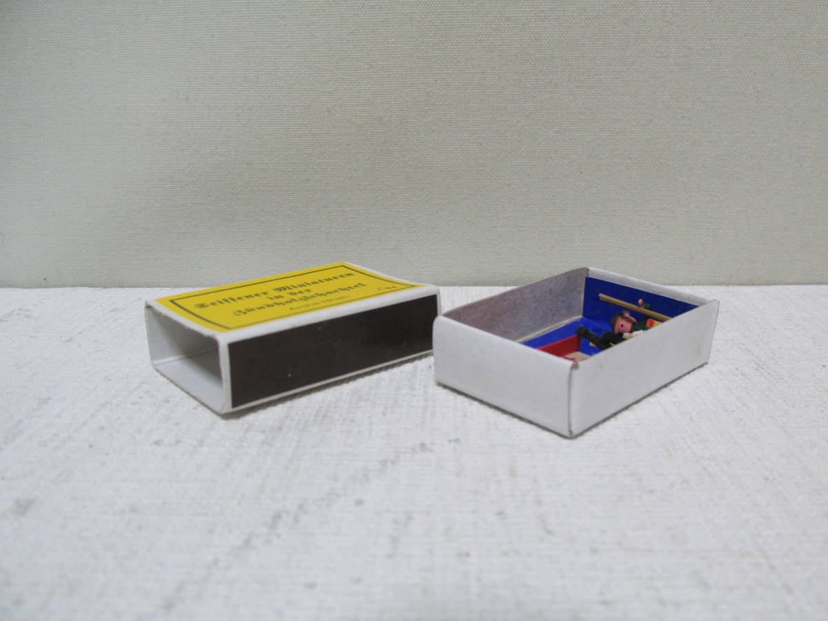 2 matchbox miniature Germany handicraft wooden [ Noah. person boat ] Matchbox Match BOX
