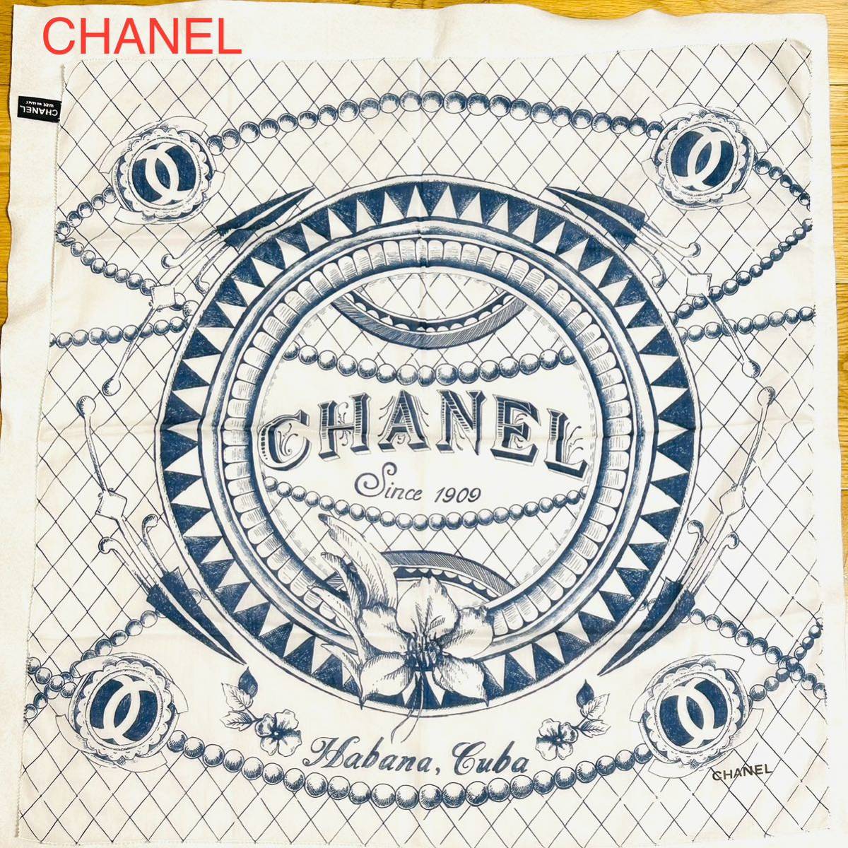 美品 希少 CHANEL シャネル スカーフ ココマーク シースルー タグ付