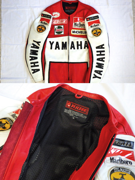 ヤマハ マルボロ レーシングスーツ 革ツナギ つなぎ プリカーナ製 ＃M YAMAHA Marlboro エディ・ローソン 現状渡し_画像3