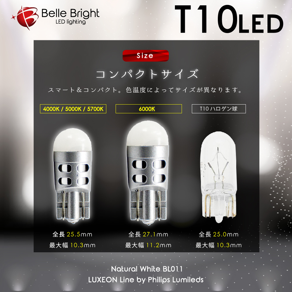 1年保証 T10 LEDバルブ 5700K ふんわり広がるポジション球 2個セット BL011-57 白 ナンバー灯 代引き可_画像4