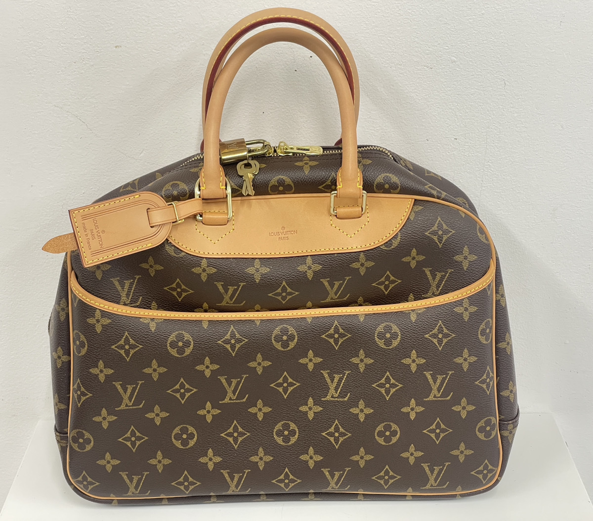 1円～★美品！LOUIS VUITTON ルイヴィトン ボーリングヴァニティ ドーヴィル モノグラム ブラウン ハンドバッグ ボストンバッグ M47270_画像1