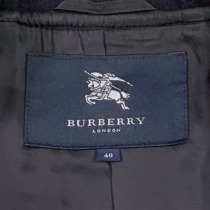 極美品 バーバリー ロンドン 毛 フード ダッフル コート ノバチェック 紺 L BURBERRY LONDON ジャケット ブルゾン アウター_画像5