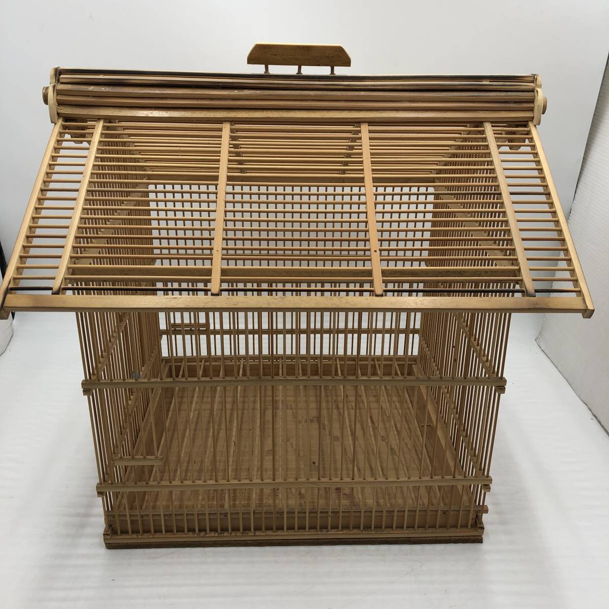 竹細工】☆鳥かご③☆竹製 手作り 澤田千秋 作品 家の形 竹細工】☆鳥かご③☆竹製 手作り 澤田千秋 作品 家の形