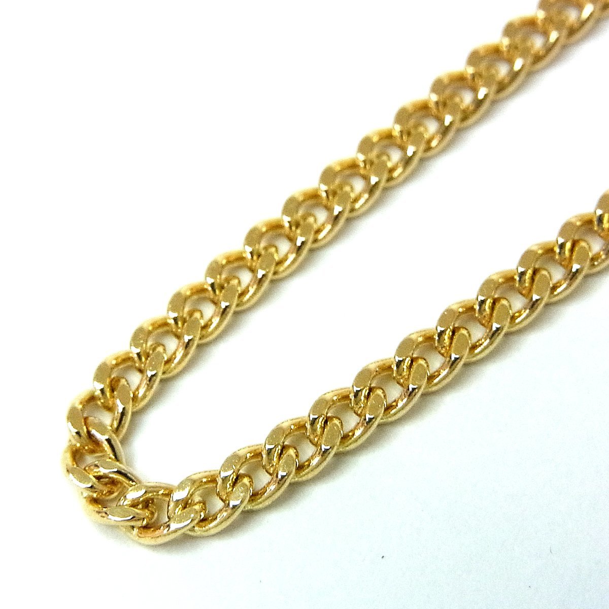 推定未使用品 K18 喜平 2面シングル ネックレス 造幣局検定刻印 10.0g 全長：60cm 幅：2.0mm イエローゴールド ∞_画像2