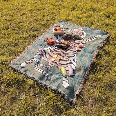  очень большой покрывало ковер пикник коврик кемпинг уличный раскладушка для палатка для спальное место в транспортном средстве . тигр стул покрытие 