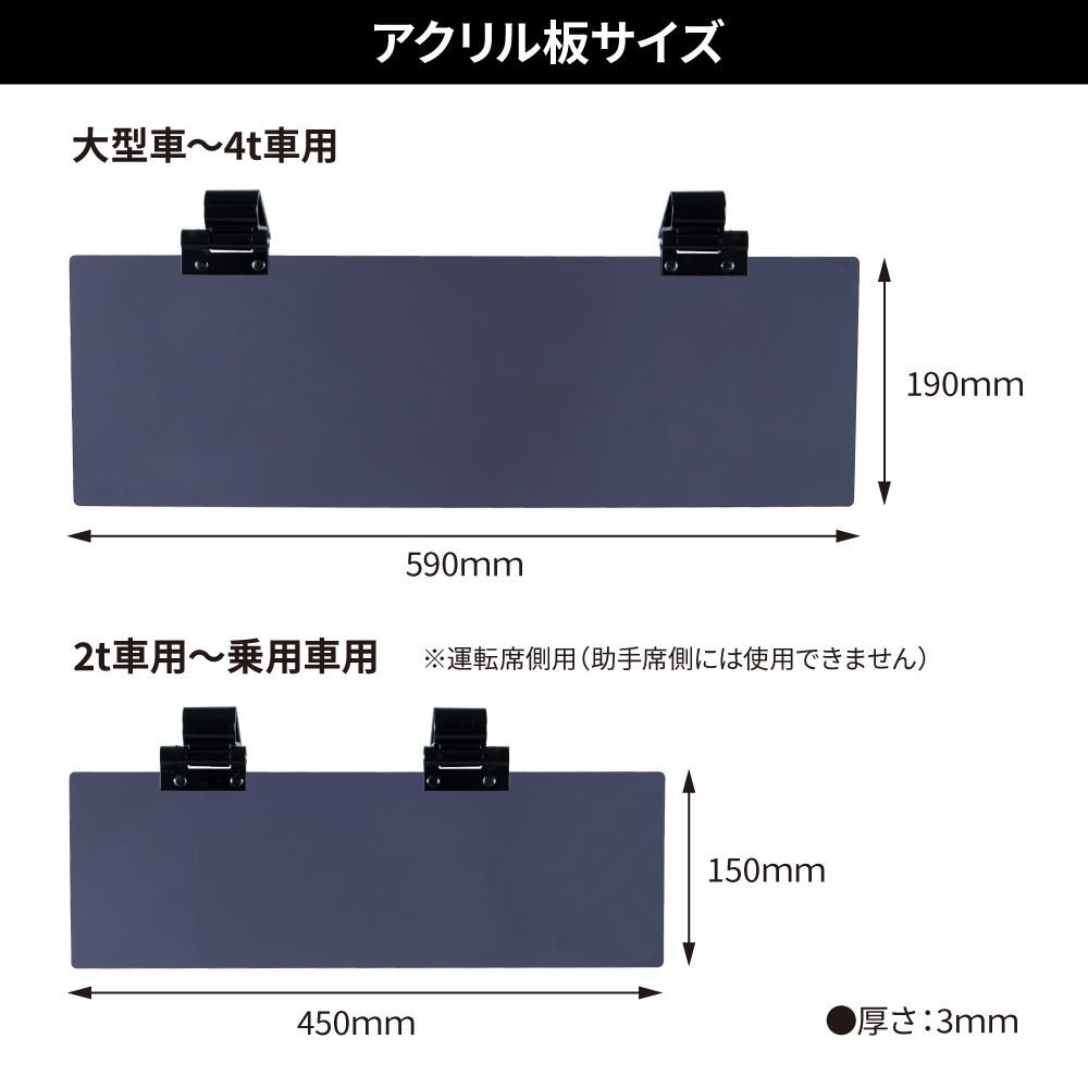 503806【アクリルサンバイザー】 JET サンバイザー大型 ４ｔ～大型車用 3x59x19 ブラックスモーク [商品サイズ：中]_画像3