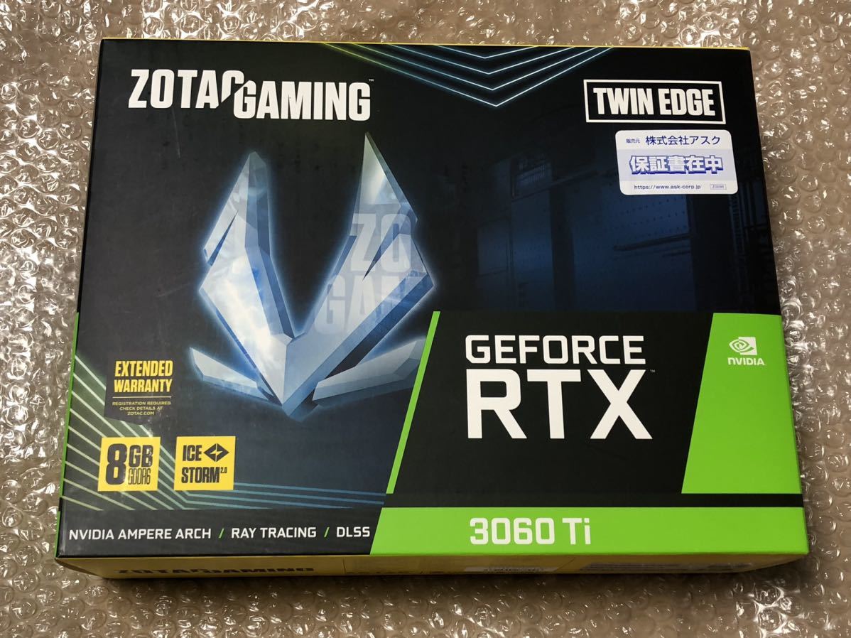 ベンチマーク済み ［ZOTAC GAMING GeForce RTX 3060 Ti Twin Edge］ ZT-A30610E-10M/ZTRTX3060 TWINEDGE-8GBGDR6 RTX 3060Ti 末尾28_画像1