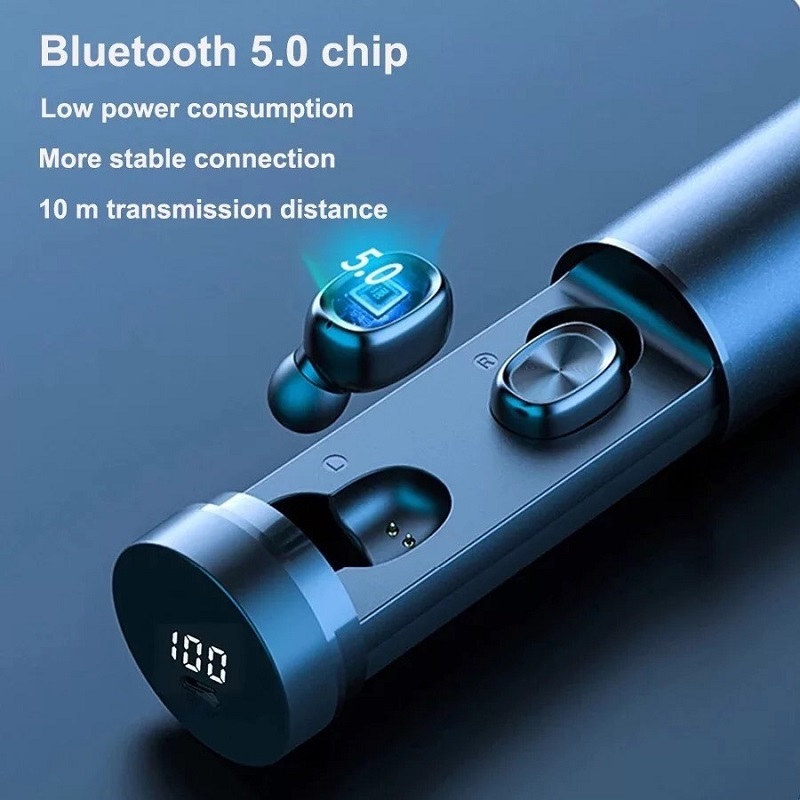 最新型 新品 ワイヤレスイヤホン BTH-241 黒 赤 シルバー Bluetooth 多機能 LED 高音質 通話 Android iPhone 対応_画像4