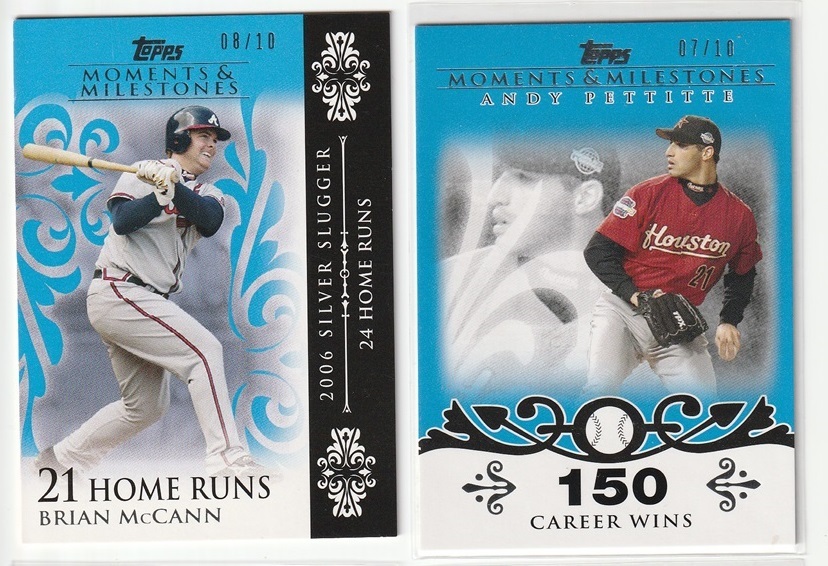 【10シリカード 2枚セット】2008 TOPPS MOMENTS & MILESTONES #112,130 ANDY PETTITTE/BRIAN McCANN_画像1