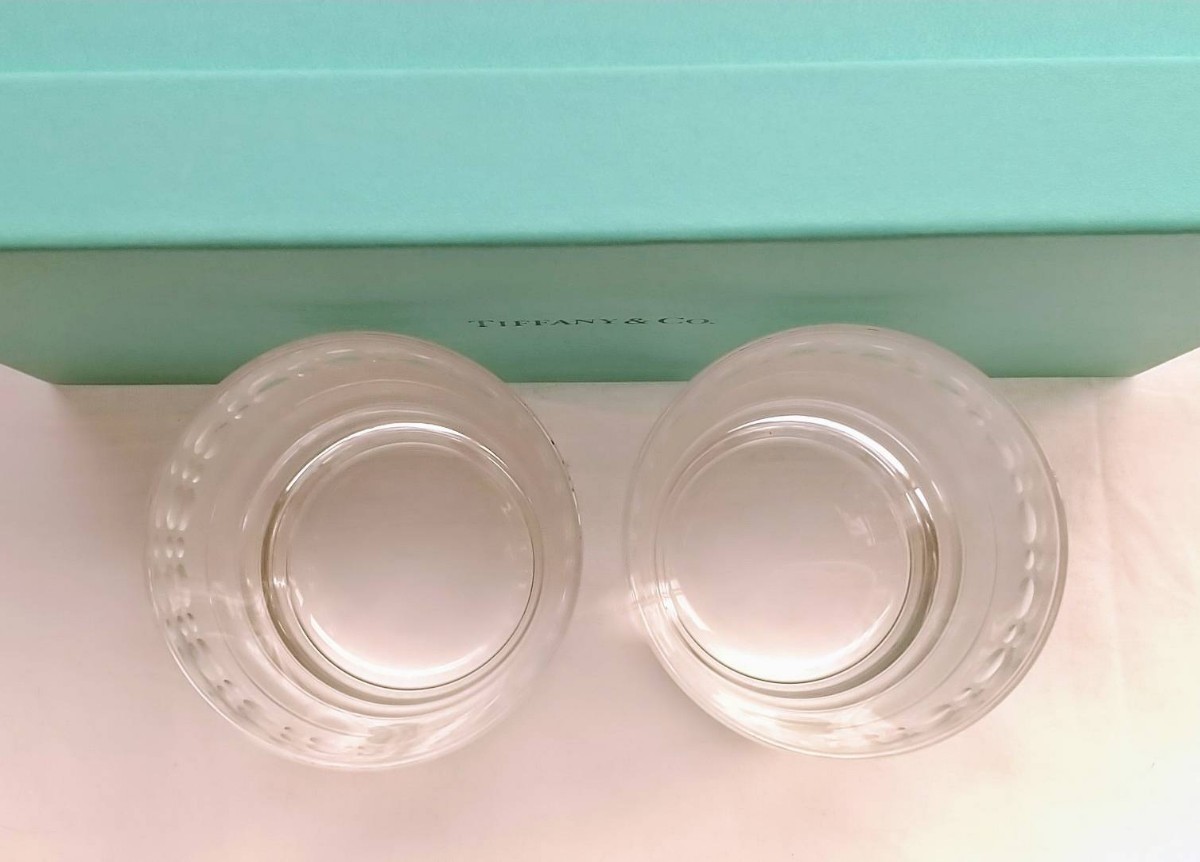 【未使用・長期保管品】 TIFFANY ティファニー ロックグラス クリスタルガラス ペア スウィングOF Tiffany＆Co. _画像4