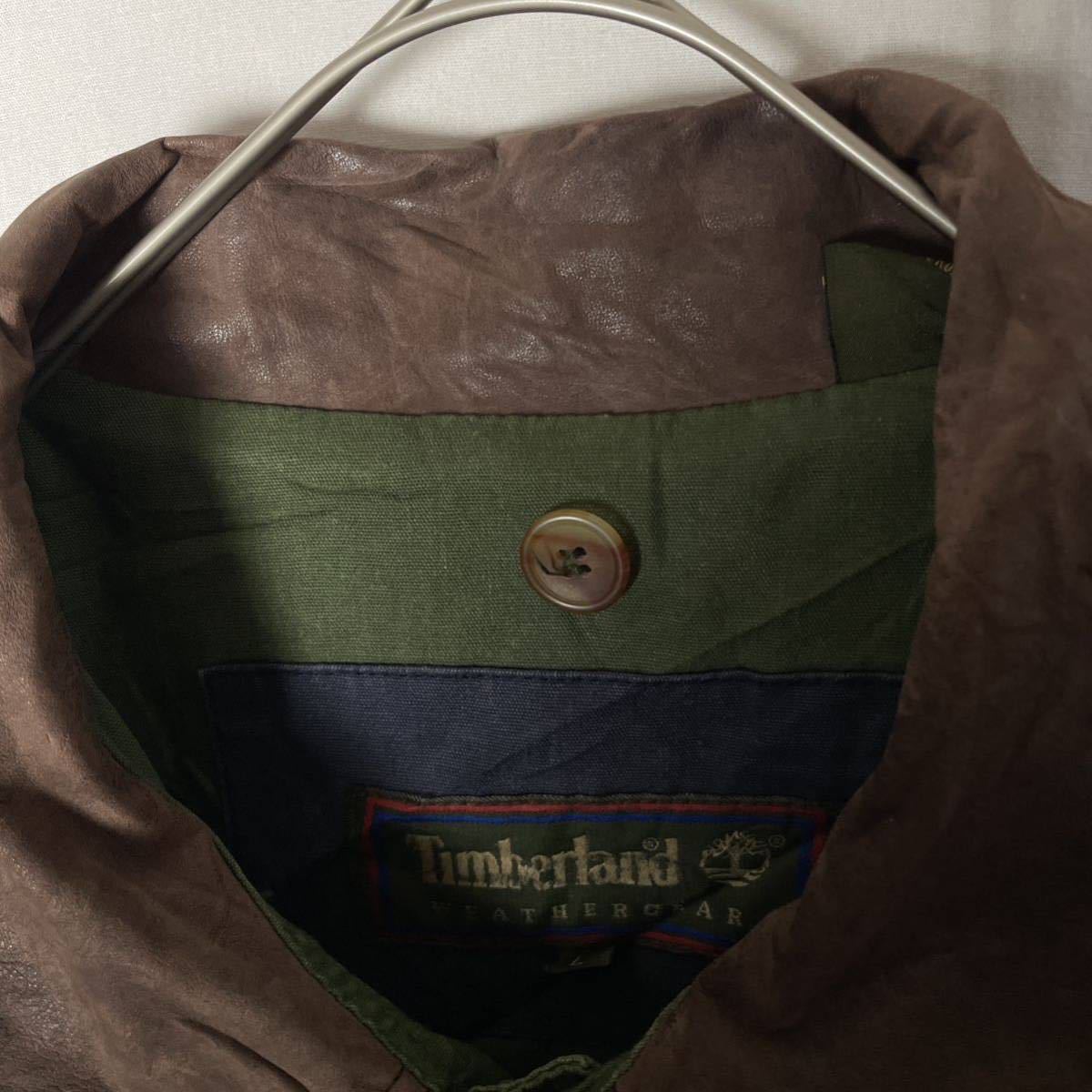 timberland ハンティングジャケット　古着　Lサイズ　オリーブグリーン　ヴィンテージ WEATHERGEAR フィールドコート_画像6