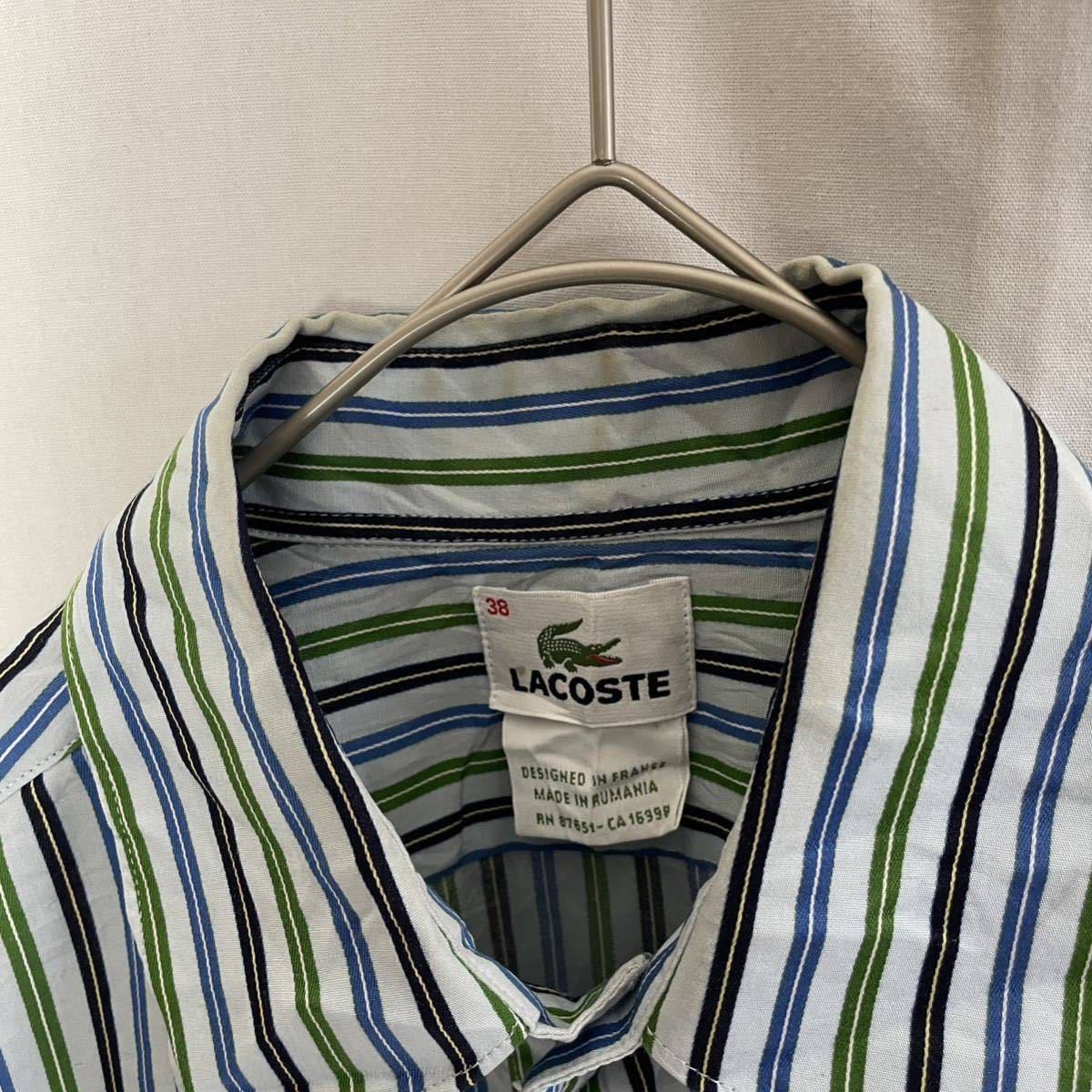 LACOSTE 長袖ストライプシャツ　古着　38サイズ　ヴィンテージ_画像5