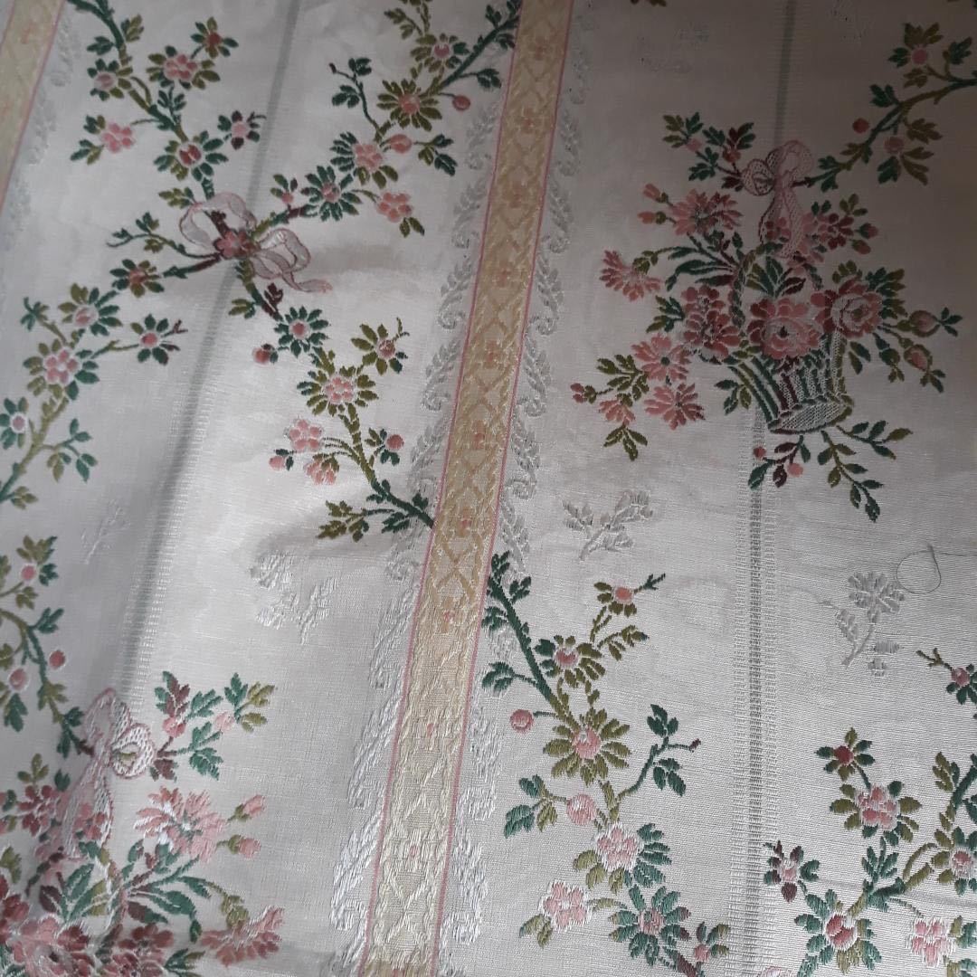 フランスアンティークバラとパニエとリボンシルクの織り布_画像4