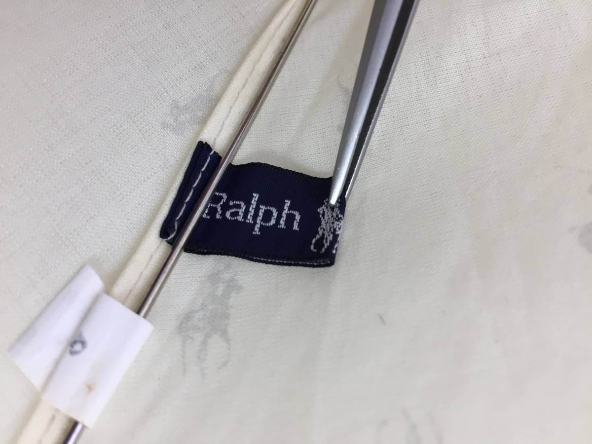 [雨具] 折りたたみ傘「Ralph Lauren：ラルフローレン」クリーム色系 汚れあり 使用感あり 折り畳み 折畳 傘_画像7