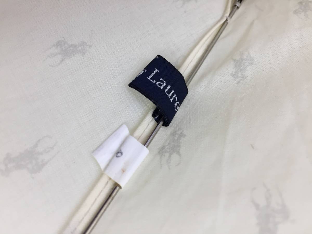 [雨具] 折りたたみ傘「Ralph Lauren：ラルフローレン」クリーム色系 汚れあり 使用感あり 折り畳み 折畳 傘_画像8