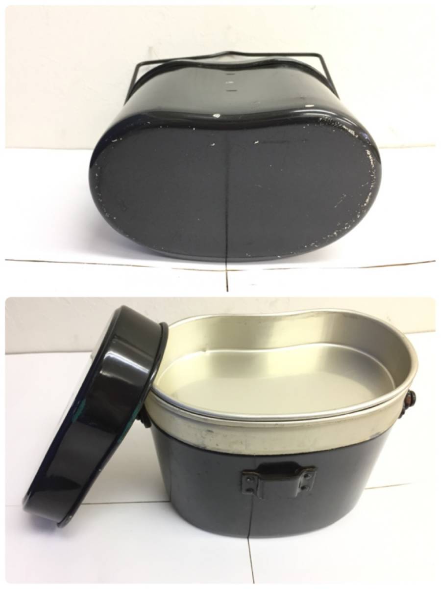 [調理器具] 飯盒：はんごう「morita mfg.ltd osaka fuji」黒：ブラック系 汚れあり 使用感あり アウトドア レジャー 炊飯の画像7
