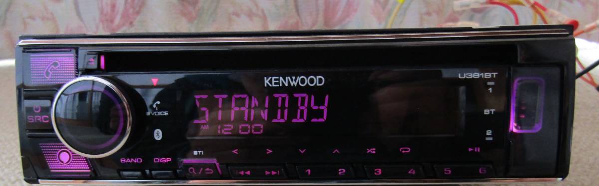 KENWOOD　CDラジオ　U381BT　Bluetooth　　マイク　トヨタダイハツ変換コネクター付き_画像1