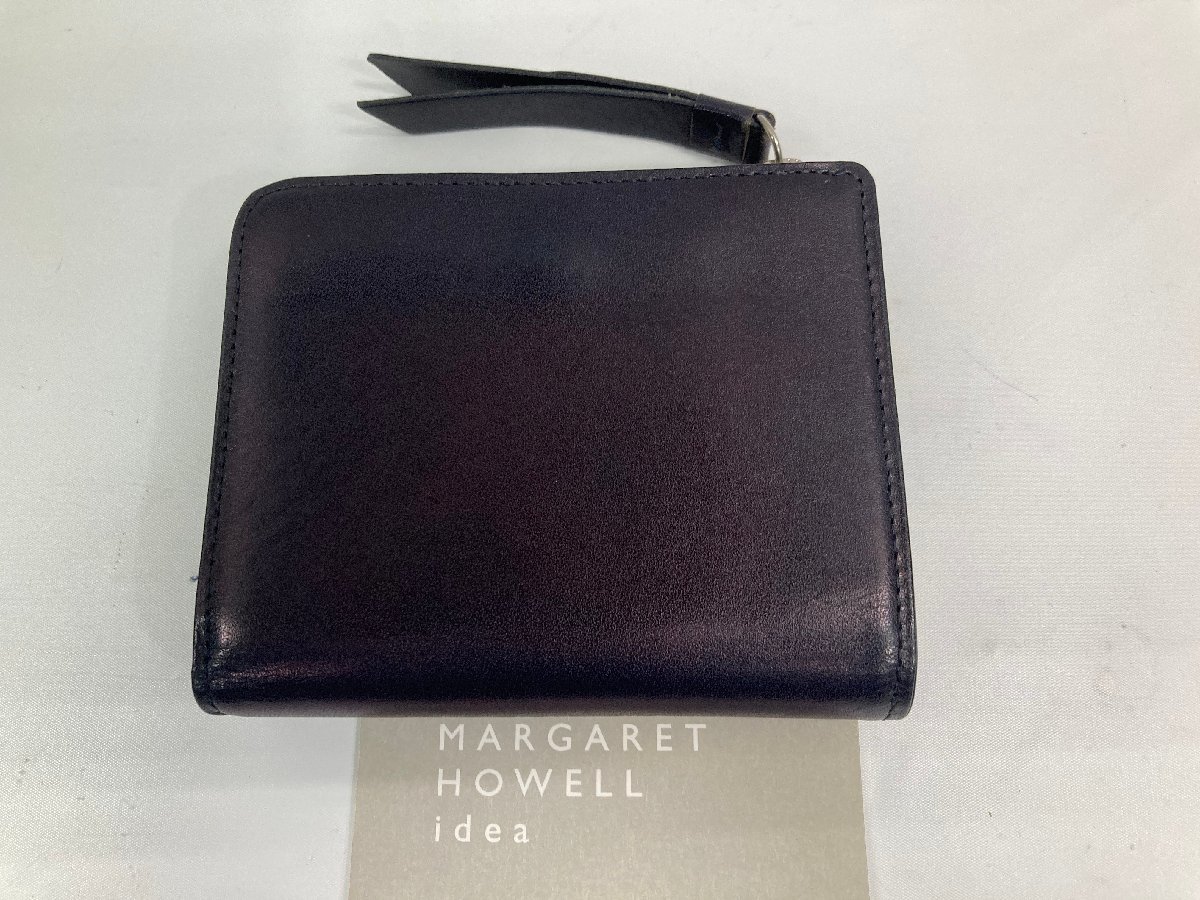 ２つ折財布　ウオレット　Ｌ字ジップコインケース付　黒4　英国MARGARET　HOWELL★未使用格安！_画像2