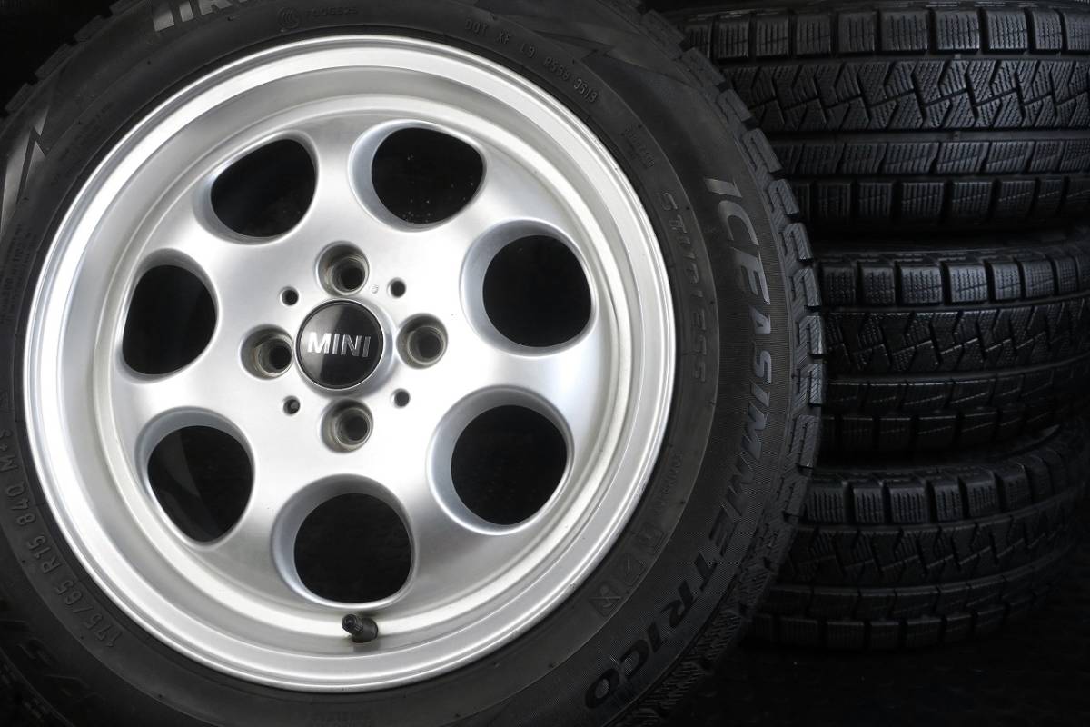 MINI純正 ミニクーパー 15×5.5J +45 PCD100/4H バリ山 ピレリ スタッドレス 175/65R15 RA16.R50.R52.R53 ミニONEクラブマン_画像1