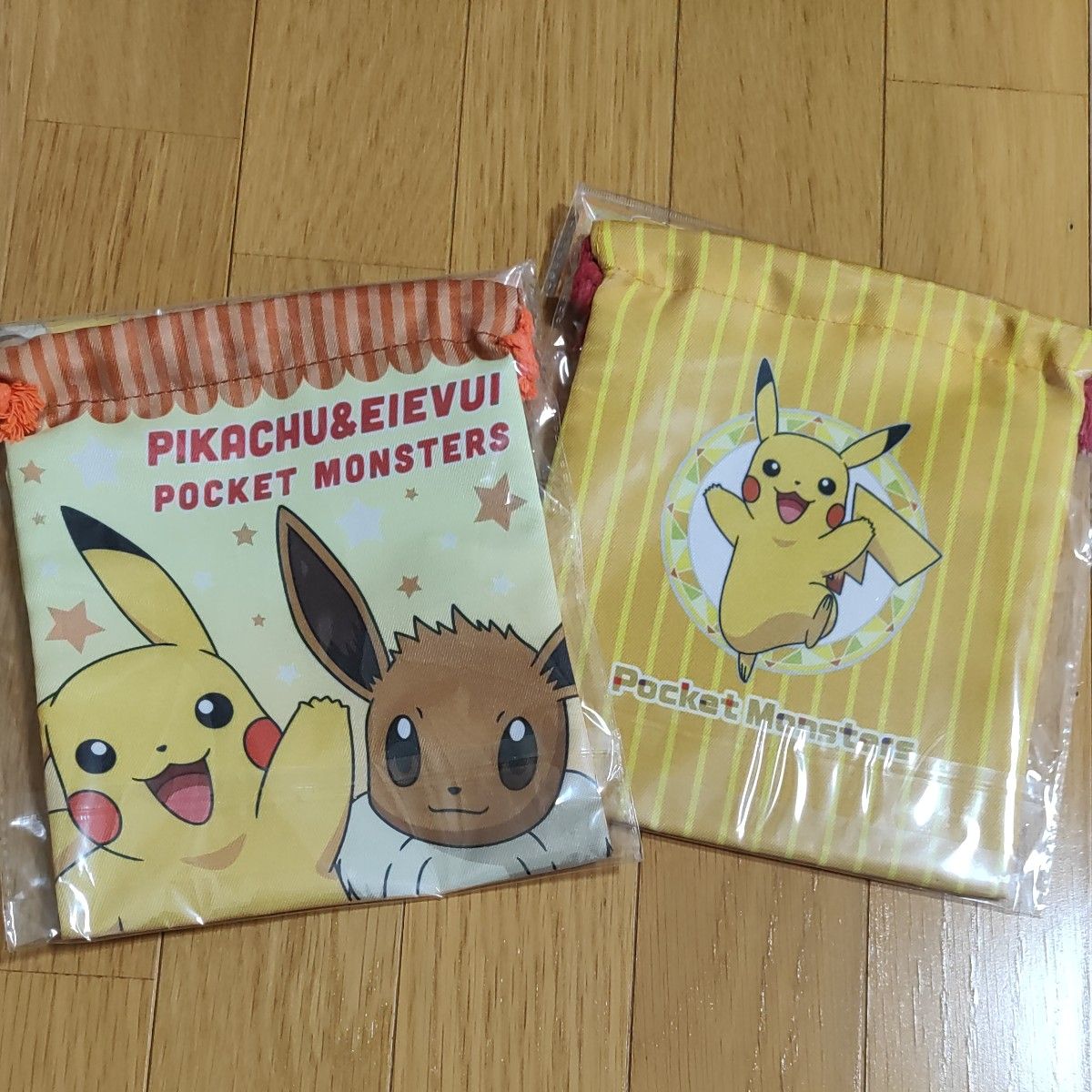 【未開封】ポケモン　ポケットモンスター　ピカチュウ　イーブイ　巾着