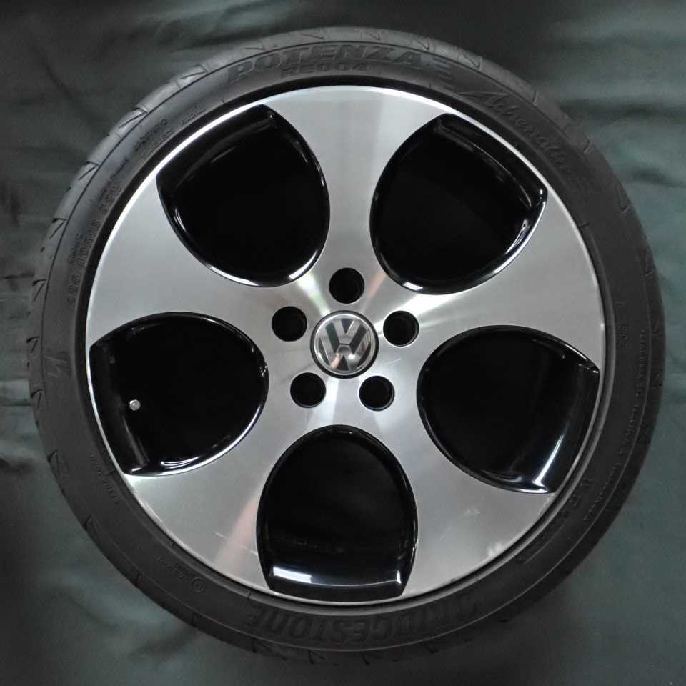 平成23年 フォルクスワーゲン VWゴルフ 6 VI 1KCCZ 1KC 純正 アルミホイール タイヤ 4本セット 5穴 BRIDGESTONE 225/40R18 中古 即決_画像5